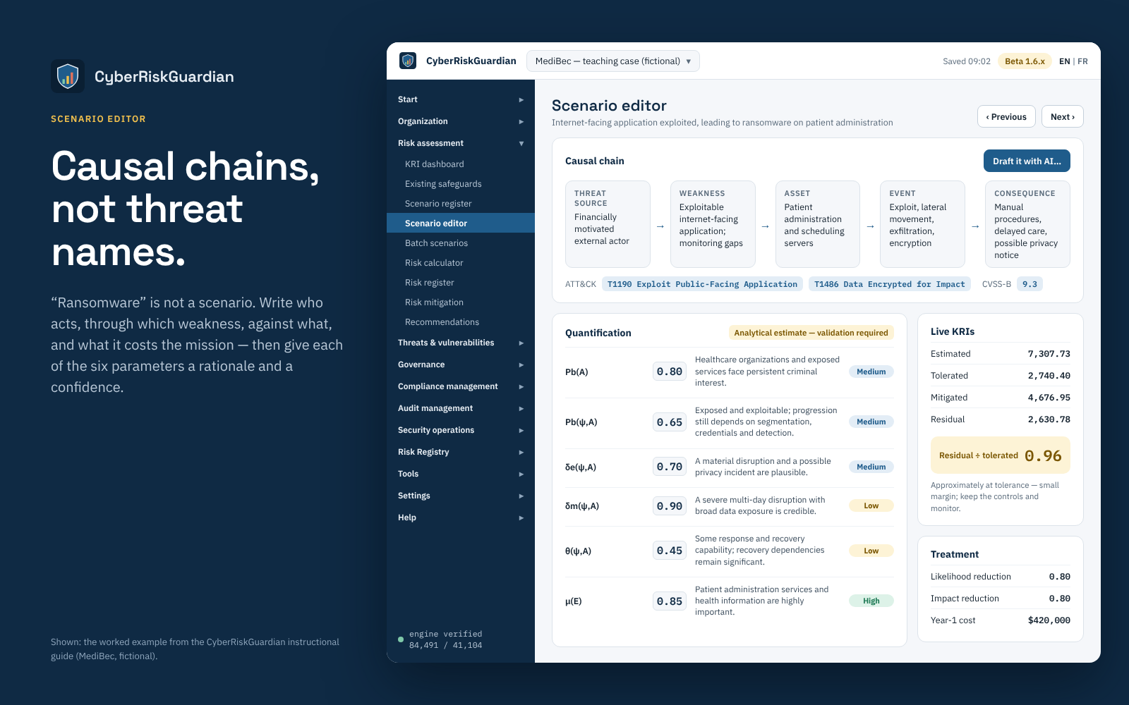 CyberRiskGuardian — Scenario editor