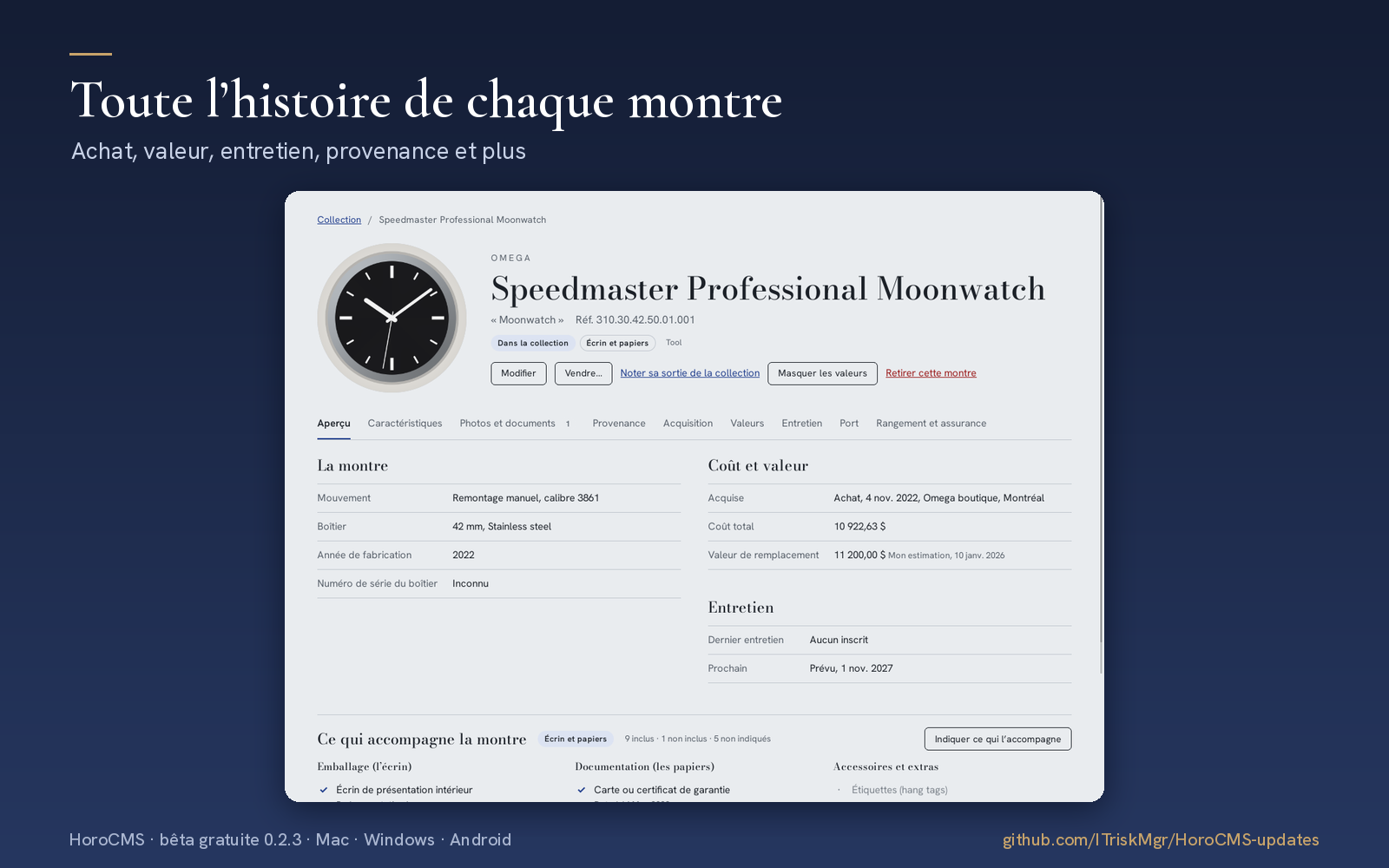 HoroCMS — Toute l'histoire de chaque montre