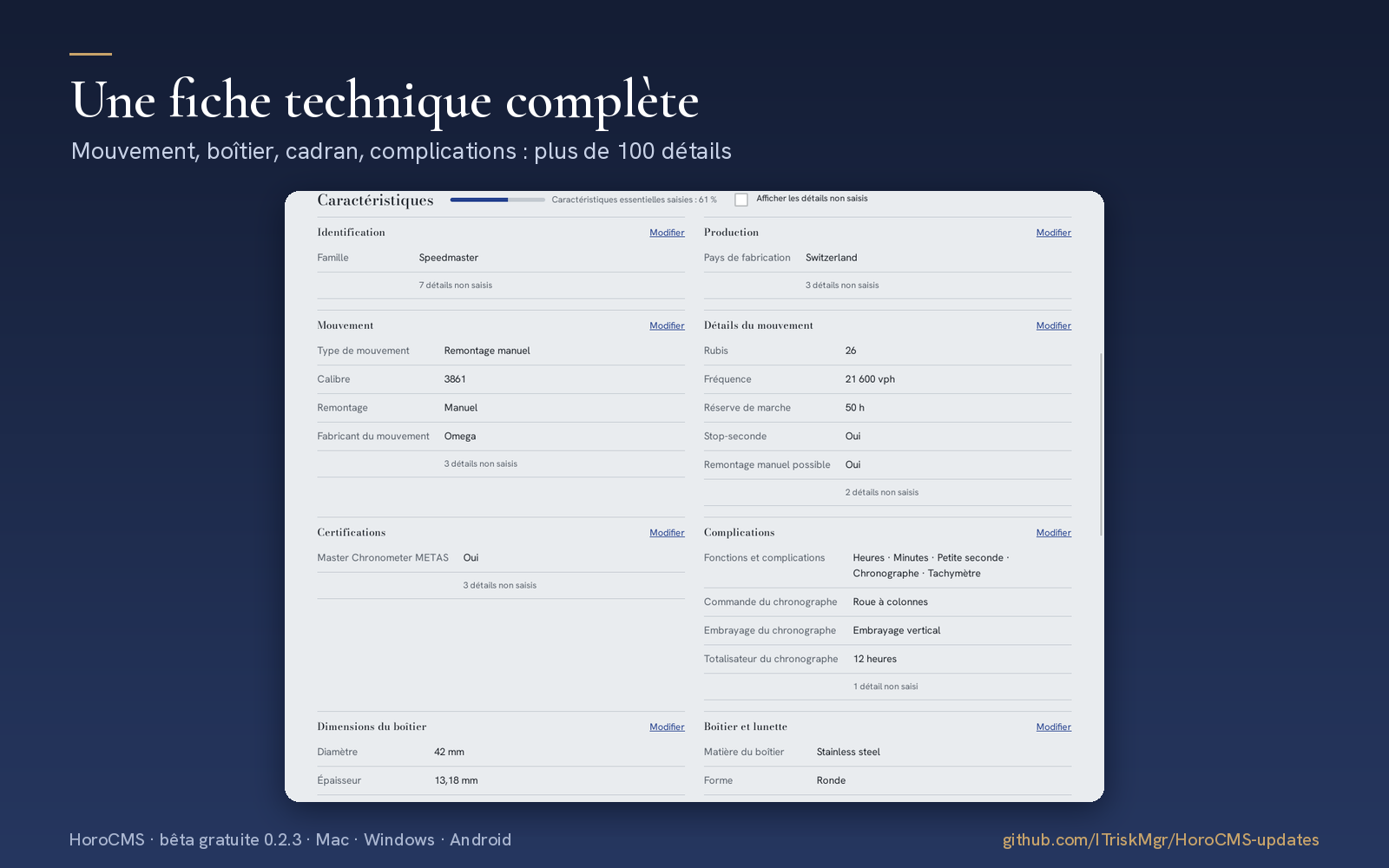 HoroCMS — Une fiche technique complète